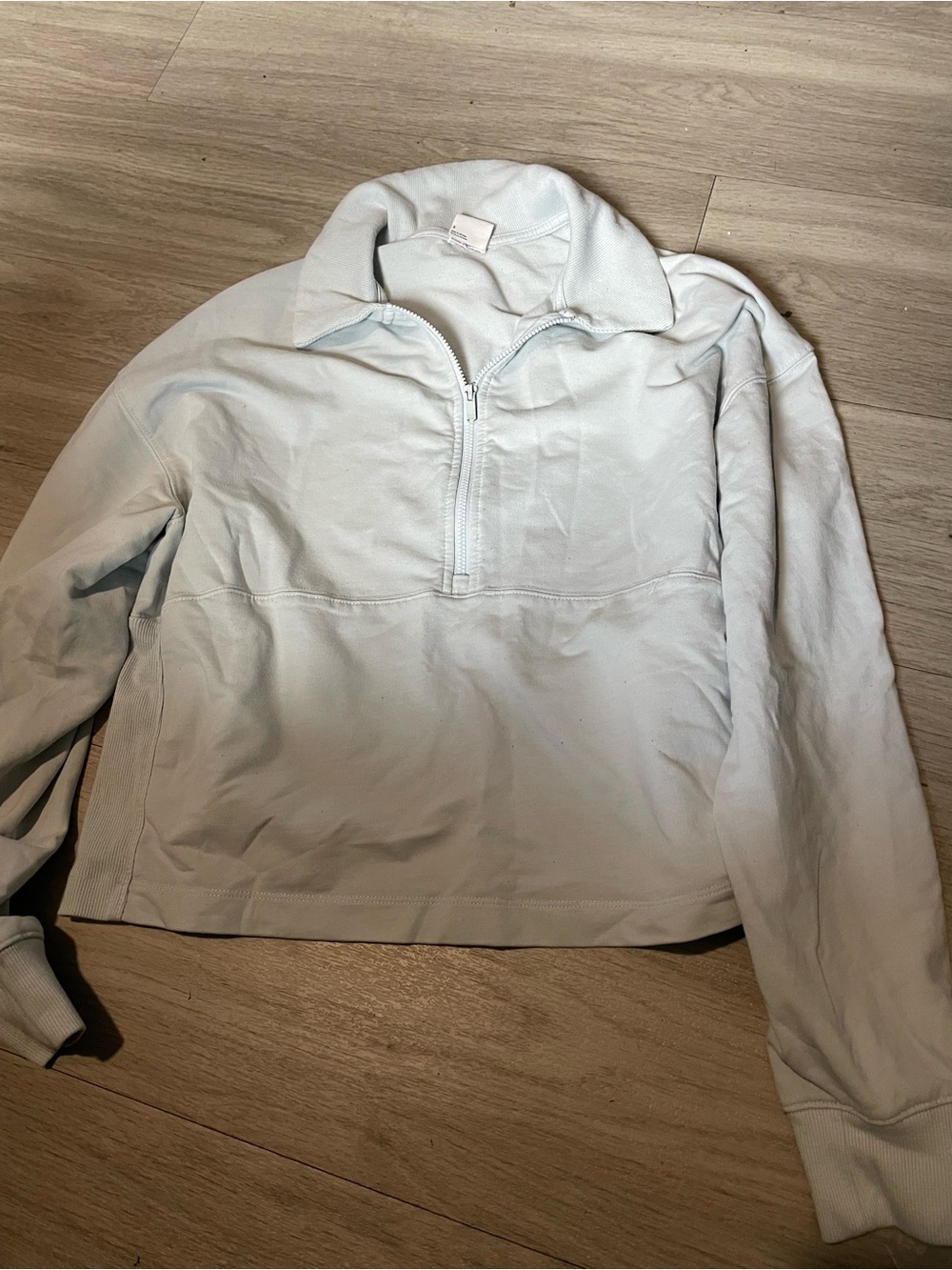 all in motion Women's Light Blue V-Neck Half-Zip Sweater